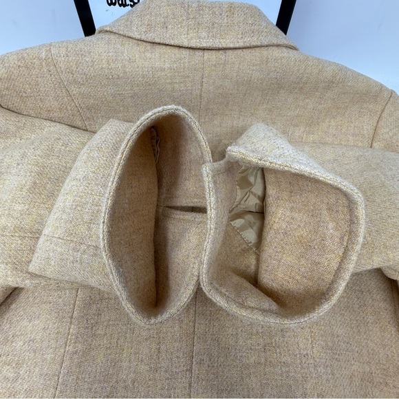 Talbots Women’s Pastel Yellow Pleated Button 100% Wool Blazer Women’s Size 1X - Picture 12 of 16